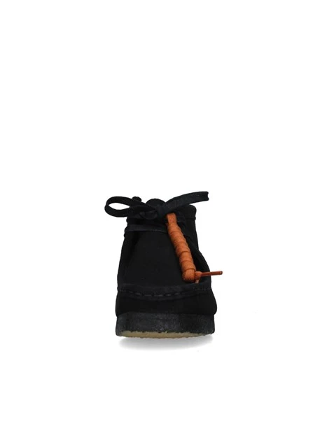 STIVALETTI TACCO BASSO CLARKS ORIGINALS WALLABEE DONNA NERO