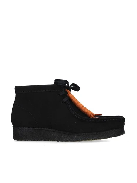 STIVALETTI TACCO BASSO CLARKS ORIGINALS WALLABEE DONNA NERO