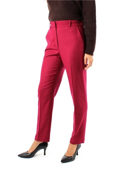 PANTALONI CHINO IN MISTO LANA DONNA FUCSIA