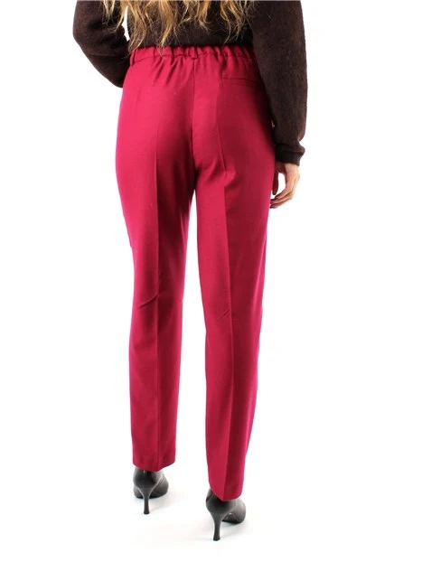 PANTALONI CHINO IN MISTO LANA DONNA FUCSIA