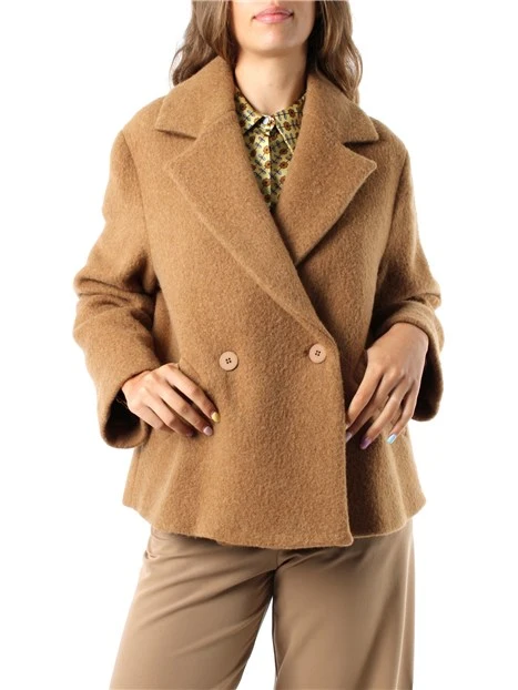 CAPPOTTO CORTO OVER IN PANNO DONNA BEIGE