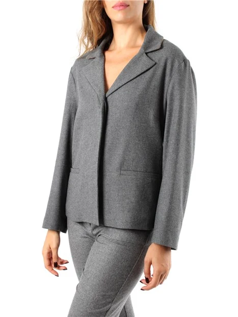 GIACCA BLAZER IN MISTO LANA DONNA GRIGIO