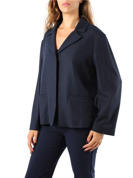 GIACCA BLAZER IN MISTO LANA DONNA BLU