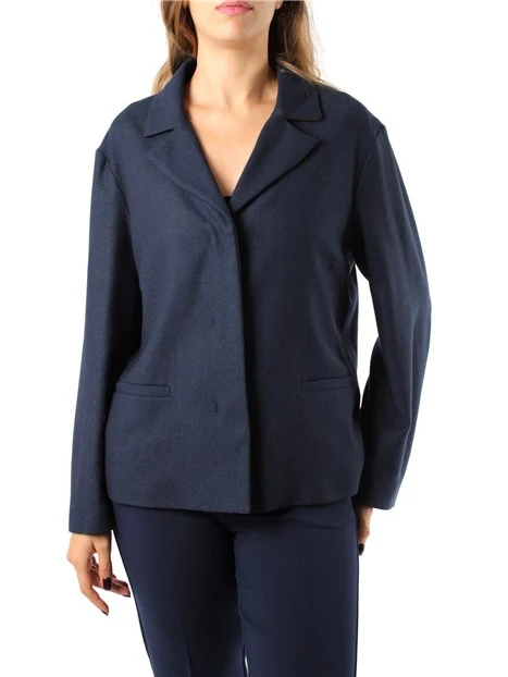 GIACCA BLAZER IN MISTO LANA DONNA BLU