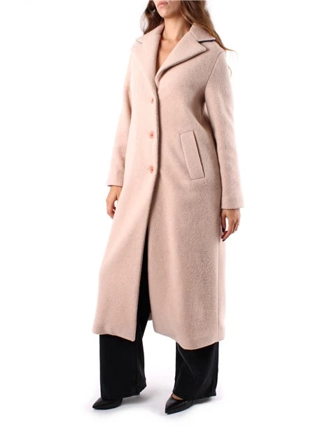 CAPPOTTO LUNGO IN PANNO DONNA ROSA