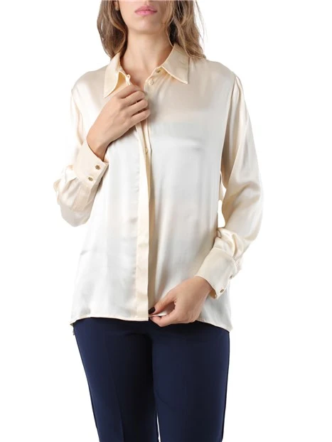 CAMICIA VINTAGE IN MISTO SETA DONNA AVORIO