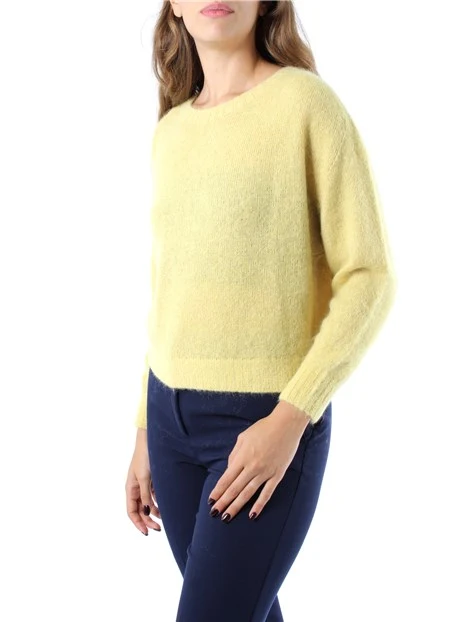 MAGLIA GIROCOLLO IN MISTO ALPACA E LANA DONNA GIALLO