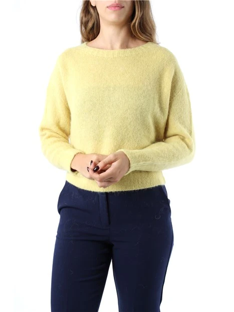 MAGLIA GIROCOLLO IN MISTO ALPACA E LANA DONNA GIALLO