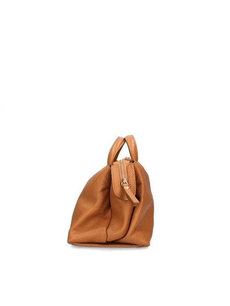 BORSA A MANO IN VERA PELLE DONNA CUOIO