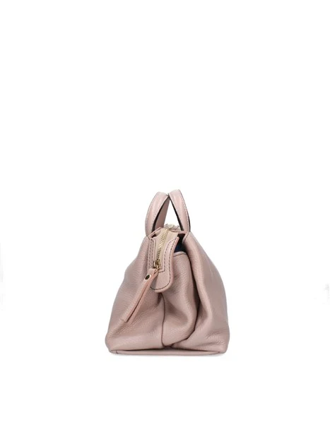 BORSA A MANO IN VERA PELLE DONNA ROSA