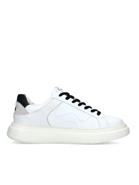 SNEAKERS PLATFORM INSERTI NERI DONNA BIANCO