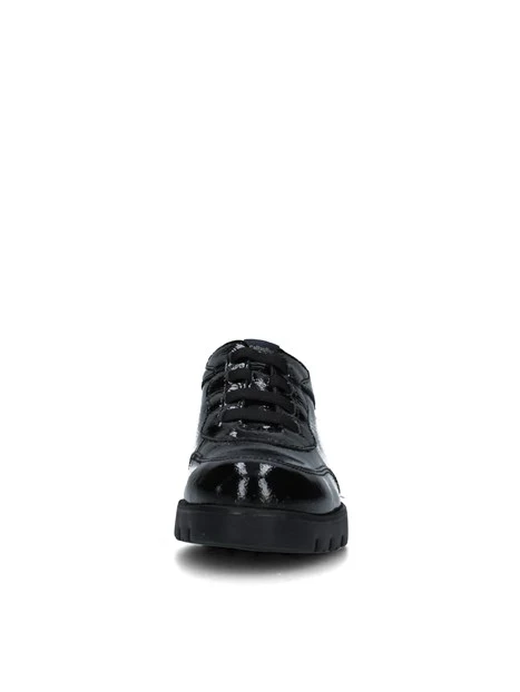 SNEAKERS PLATFORM EFFETTO VERNICE DONNA NERO