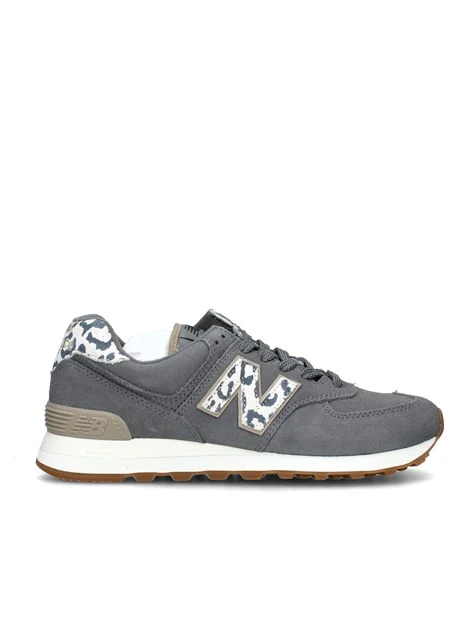 SNEAKERS BASSE 574 TRAMA ANIMALIER DONNA GRIGIO