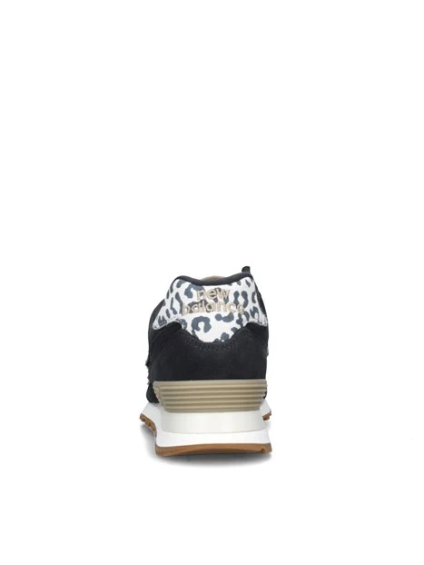 SNEAKERS BASSE 574 CON TRAMA ANIMALIER DONNA NERO