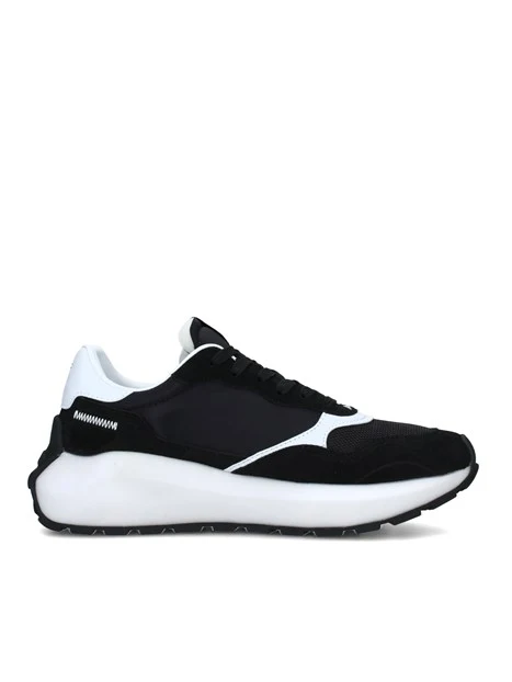 SNEAKERS BASSE BICOLORE UOMO NERO BIANCO