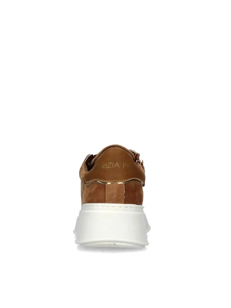 SNEAKERS PLATFORM CON GIOIELLO DONNA MARRONE