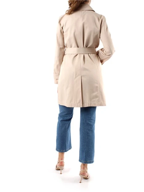 TRENCH ANTIGOCCIA IN MISTO COTONE DONNA ECRU