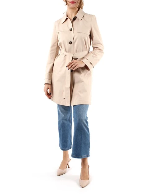 TRENCH ANTIGOCCIA IN MISTO COTONE DONNA ECRU