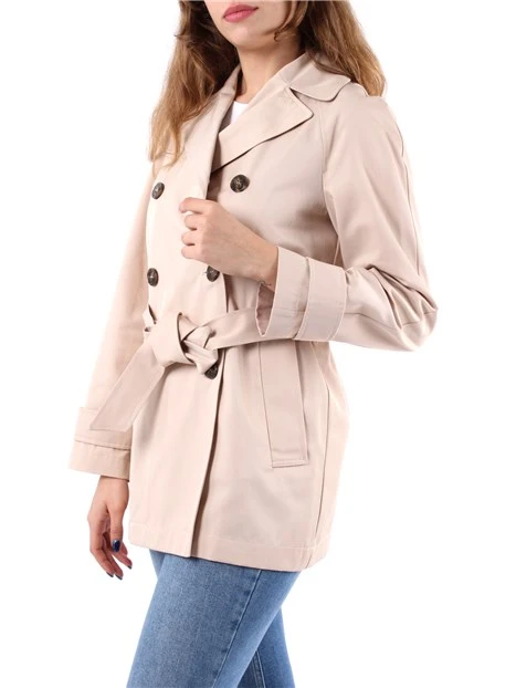 TRENCH IN GABARDINE DI COTONE DONNA ECRU