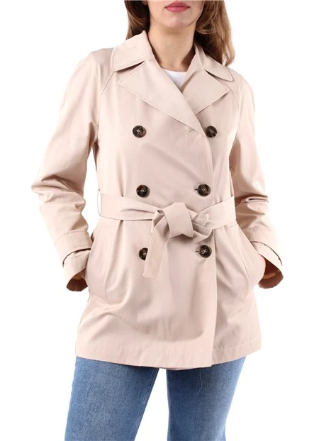 TRENCH IN GABARDINE DI COTONE DONNA ECRU