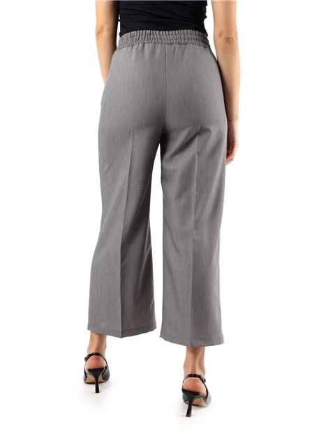 PANTALONI CROPPED AMPI CON COULISSE IN VITA DONNA GRIGIO