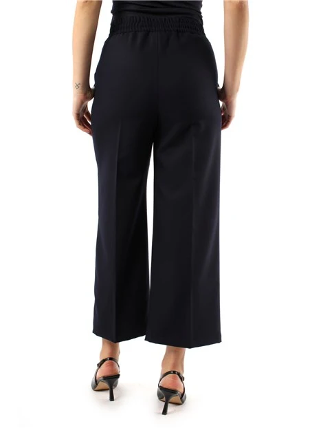 PANTALONI CROPPED AMPI CON COULISSE IN VITA DONNA BLU