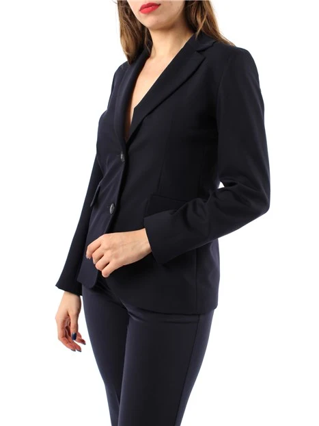 GIACCA BLAZER MONOPETTO IN MISTO VISCOSA DONNA BLU