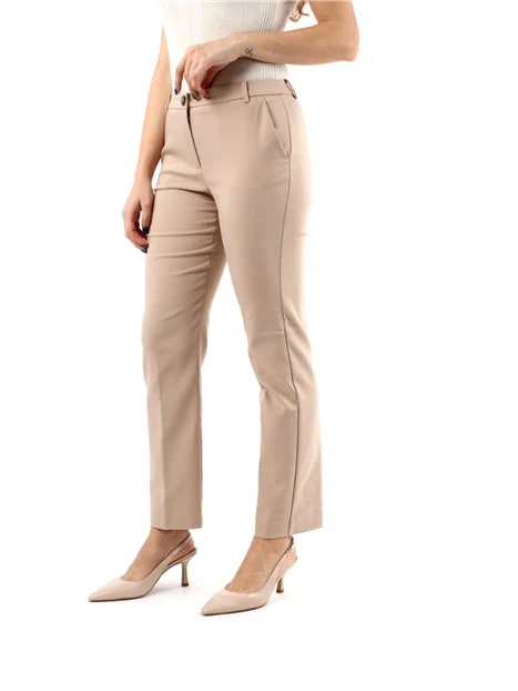 PANTALONI SLIM A SIGARETTA DONNA BEIGE