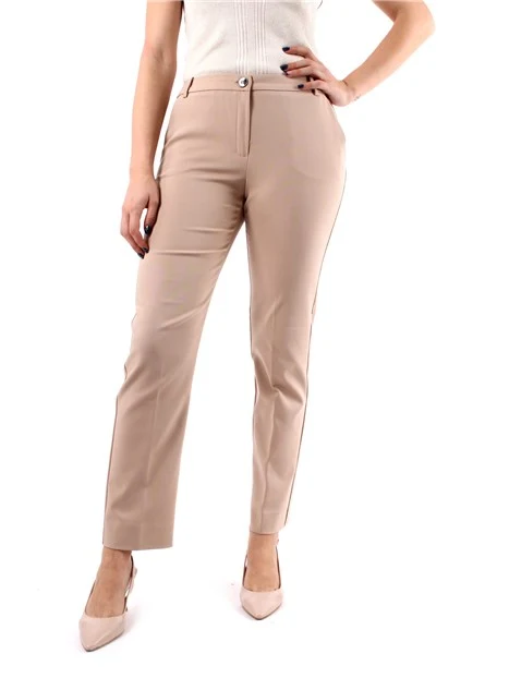 PANTALONI SLIM A SIGARETTA DONNA BEIGE