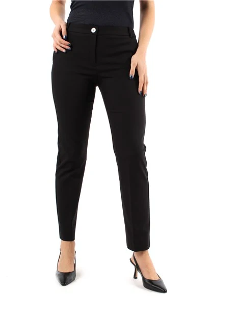 PANTALONI SLIM A SIGARETTA DONNA NERO