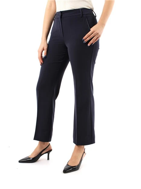 PANTALONI CROPPED A ZAMPA IN TWILL DONNA BLU