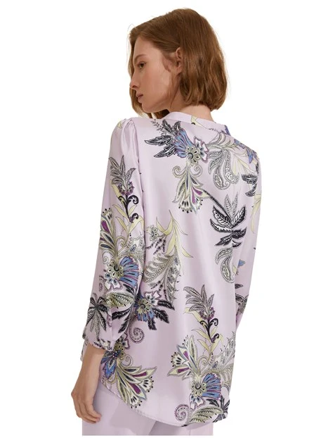 BLUSA CON STAMPA FLOREALE DONNA LILLA