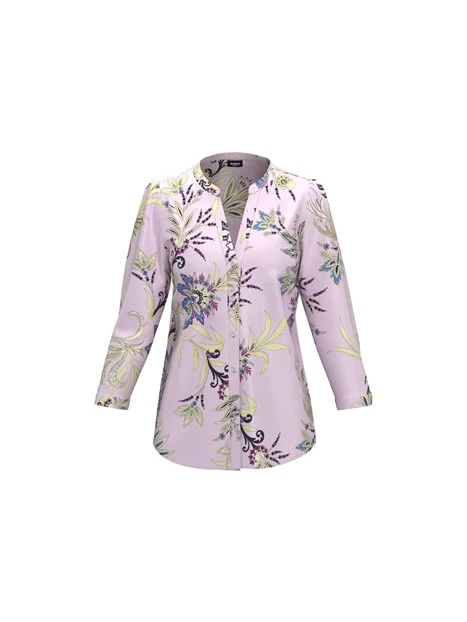 BLUSA CON STAMPA FLOREALE DONNA LILLA