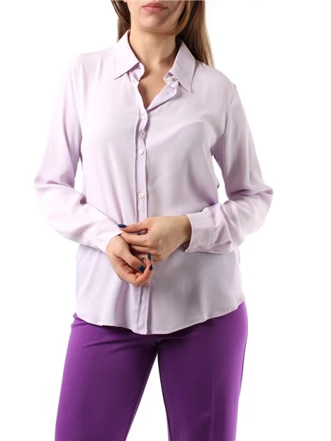 CAMICIA IN CRÈPE DE CHINE MISTO SETA DONNA LILLA