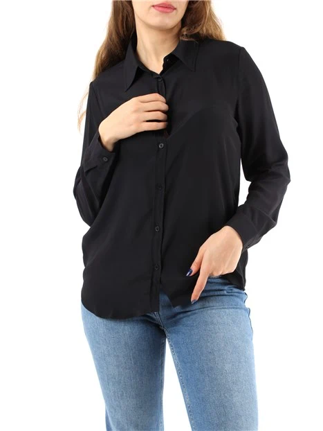 CAMICIA IN CRÈPE MISTO SETA DONNA BLU