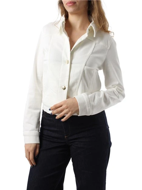 GIACCA IN GABARDINA STRETCH DONNA BIANCO BURRO