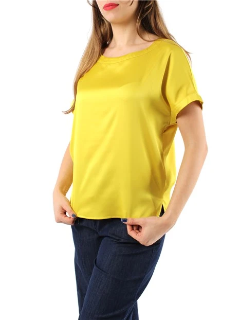 BLUSA A MANICHE CORTE IN RASO DONNA GIALLO