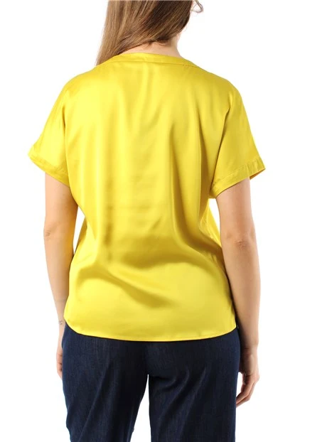 BLUSA A MANICHE CORTE IN RASO DONNA GIALLO