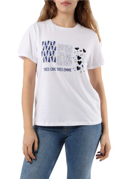 T-SHIRT MANICA CORTA IN JERSEY DONNA BIANCO