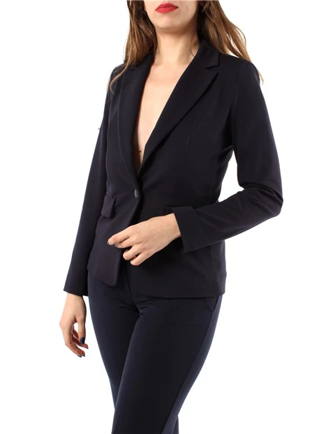 GIACCA BLAZER MONOPETTO IN JERSEY PUNTO MILANO DONNA BLU