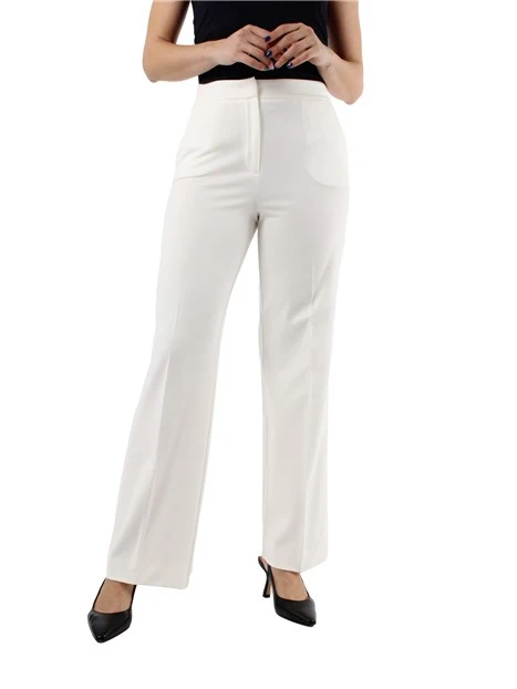 PANTALONI PALAZZO IN JERSEY DONNA BIANCO