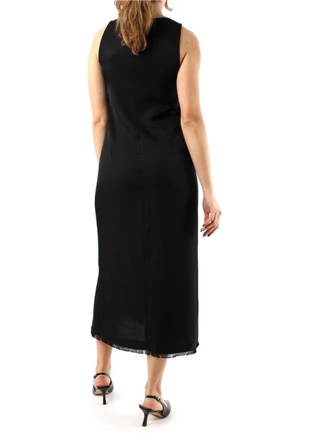 VESTITO LUNGO SMANICATO DONNA NERO