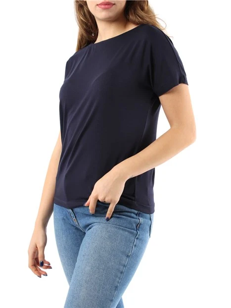 T-SHIRT MANICA CORTA IN JERSEY DONNA BLU