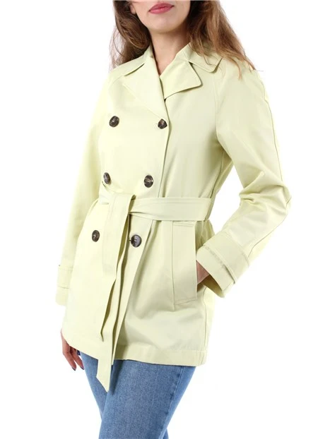 TRENCH IN GABARDINE DI COTONE DONNA GIALLO LIME