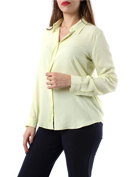 CAMICIA IN CRÈPE DE CHINE MISTO SETA DONNA GIALLO LIME