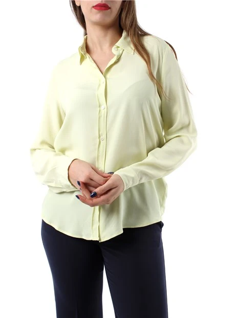 CAMICIA IN CRÈPE DE CHINE MISTO SETA DONNA GIALLO LIME