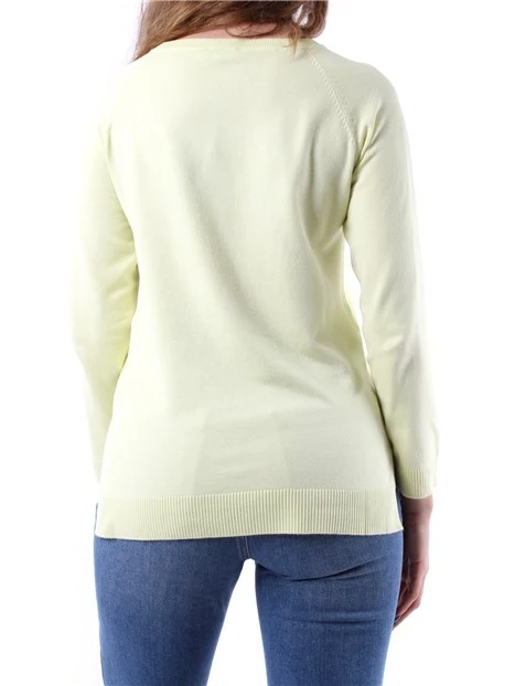 MAGLIA GIROCOLLO IN FILATO MISTO VISCOSA DONNA GIALLO LIME