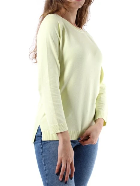 MAGLIA GIROCOLLO IN FILATO MISTO VISCOSA DONNA GIALLO LIME