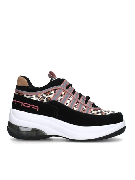 SNEAKERS PLATFORM UP TRAMA ANIMAL DONNA NERO