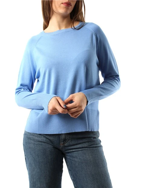 MAGLIA GIROCOLLO IN VISCOSA DONNA AZZURRO